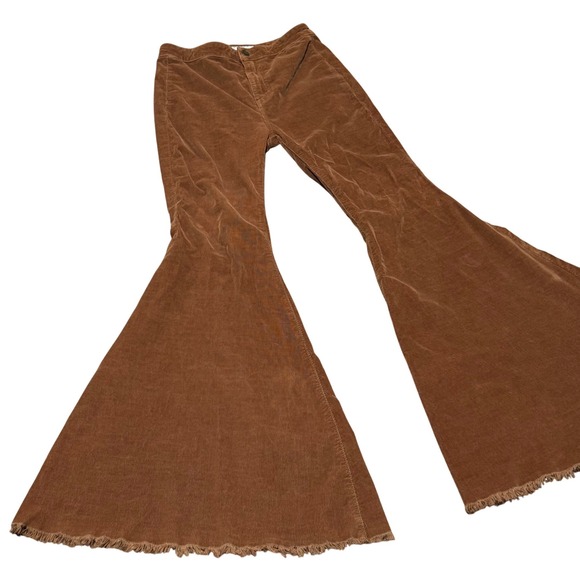 Free People Corduroy Extreme Bell Bottom Pants Country Western Size 26 - Picture 3 of 8